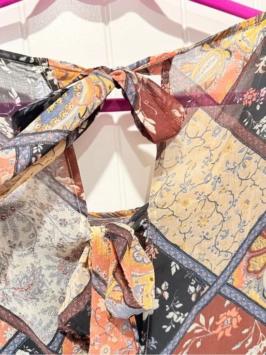 American Eagle Outfitters Patchwork Peasant Top - Picture 7 of 8